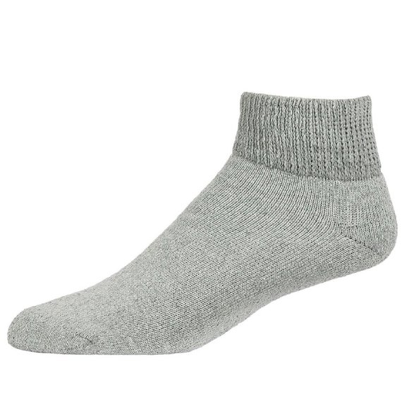 Gray Men's Diabetic Quarter Ankle - Set Of 3 Pairs - Foot Socks - Picture 2 of 3